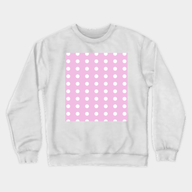 Mask seamless pattern with white polka dots on a tile pastel pink background Crewneck Sweatshirt by mstartwork